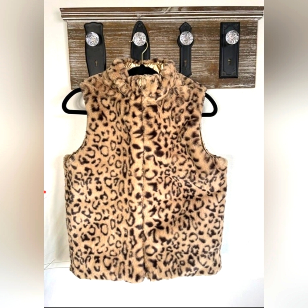 NEW Epic Threads Reversible Gold Animal Cheetah Print Vest Sz XL
